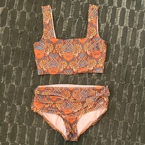Albion Orange Floral Two-Piece Tankini Set